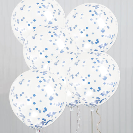 Confetti Ballonnen Blauw 30cm 6st