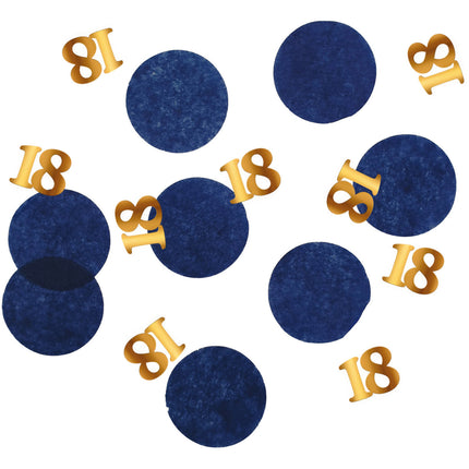 Tafelconfetti 18 Jaar Blauw 2,4cm 25gr