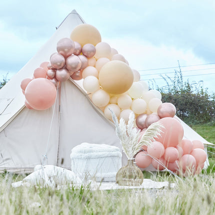 Rose Gouden Ballonnenboog Chroom XL DIY Set