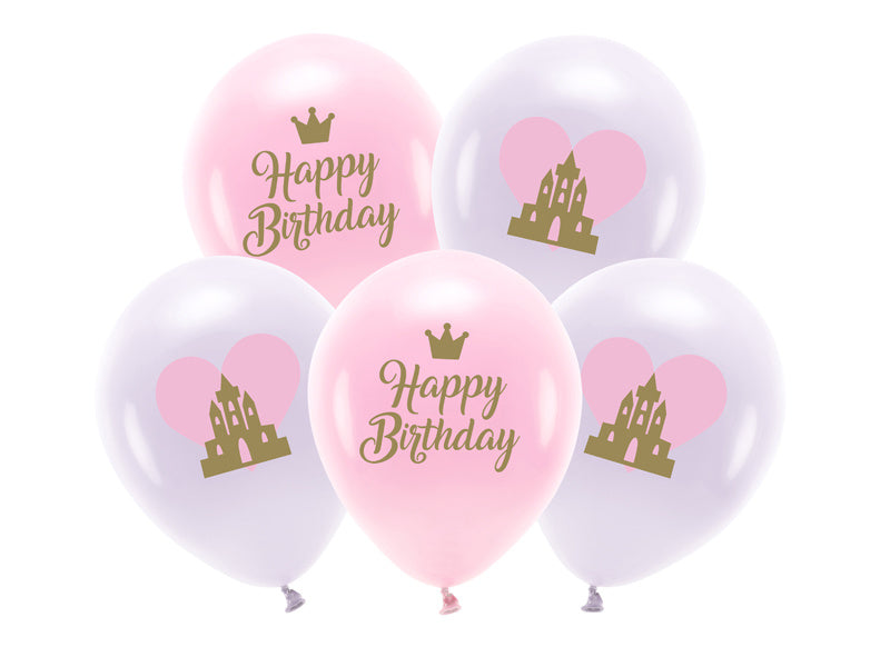 Happy Birthday Ballonnen Paars Roze 26cm 5st