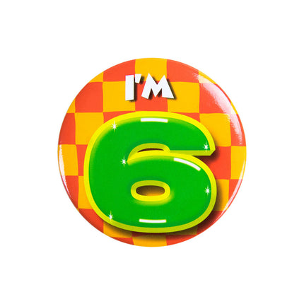 I'm 6 Button 6 Jaar 5,5cm