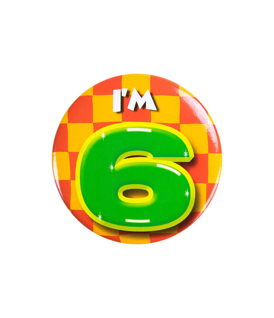 I'm 6 Button 6 Jaar 5,5cm