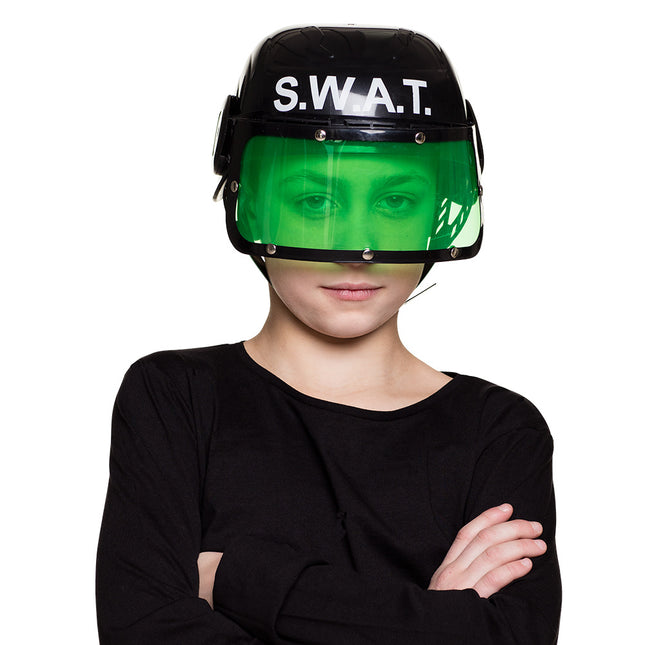 Kinderhelm Swat Zwart Groen