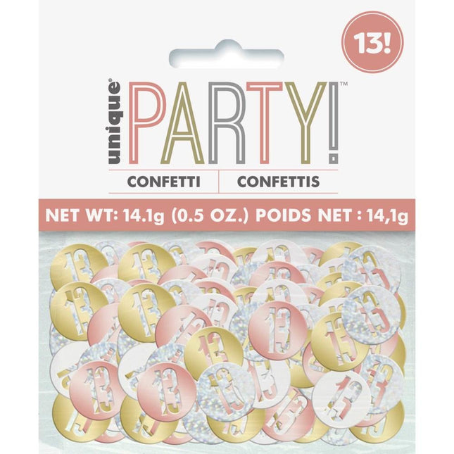 Tafelconfetti 13 Jaar Metallic 11cm 114gr