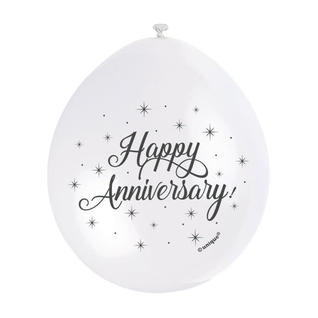 Ballonnen Happy Anniversary 28cm 10st
