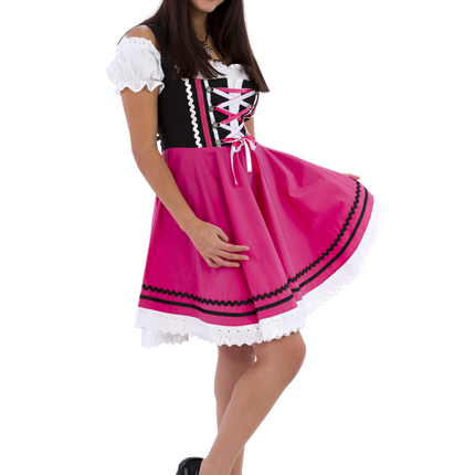 Oktoberfest Dirndl Jurk Oktoberfest Zwart Roze Dames 2 Delig