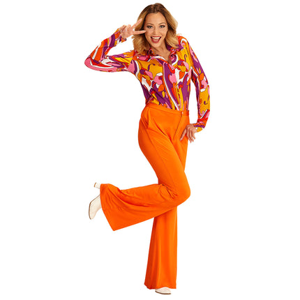 Disco 70S Broek Oranje Dames