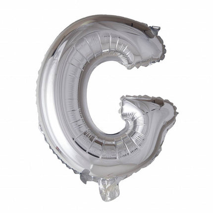 Folie Ballon Letter G Zilver XL 102cm leeg