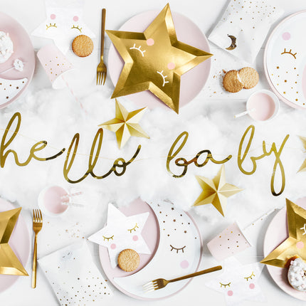 Geboorteslinger Hello Baby Goud 70cm