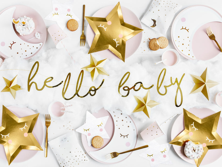 Geboorteslinger Hello Baby Goud 70cm