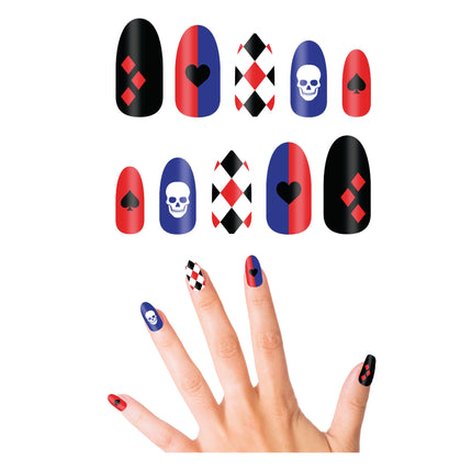 Halloween Nep Nagels Harley Quin 10st