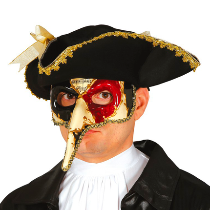 Venetiaans Masker Rood Zwart