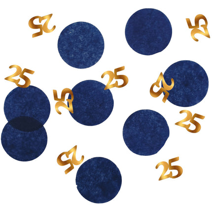 Tafelconfetti 25 Jaar Blauw 2,4cm 25gr