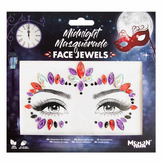 Moon Terror Halloween Face Jewels Midnight Masquerade