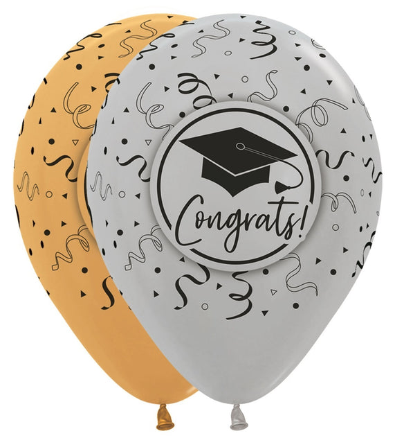 Ballonnen Congrats Graduation Mix 30cm 25st