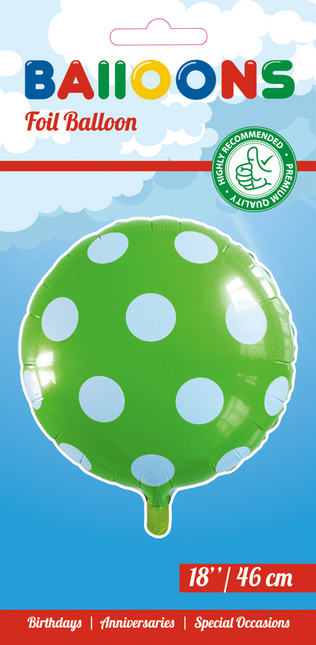 Helium Ballon Stippen Groen 45cm leeg