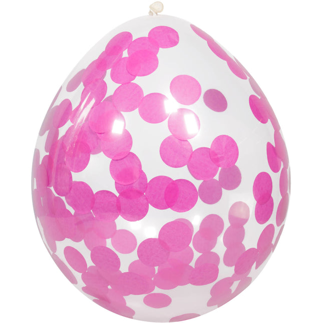 Confetti Ballonnen Roze 30cm 4st