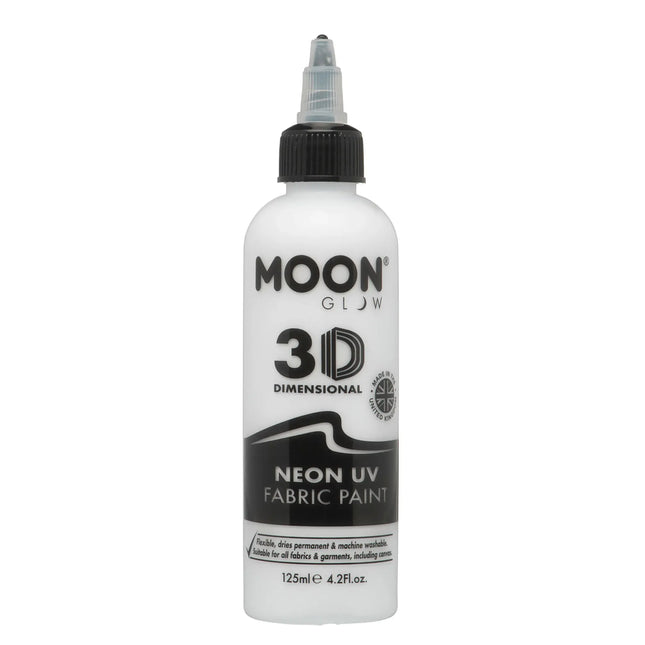 Moon Glow Neon UV Fabric Paint 125ml White 125ml