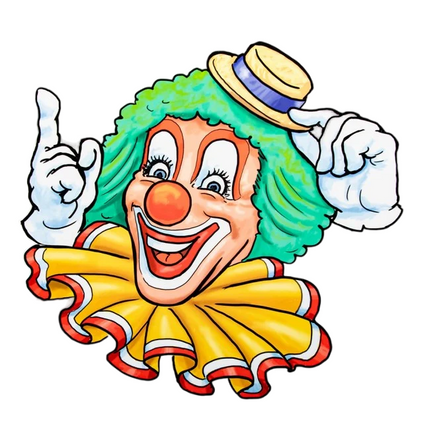 Raamsticker Clown Gele Hoed 40cm