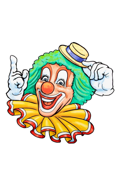 Raamsticker Clown Gele Hoed 40cm