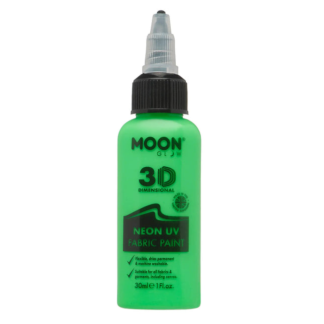 Moon Glow Neon UV Fabric Paint 30ml Intense Green 30ml