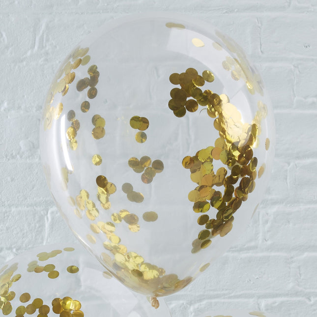 Gouden Confetti Ballonnen 30cm 5st