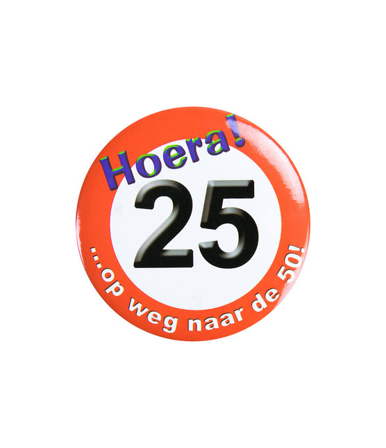 Button 25 Jaar Verkeersbord 5,5cm