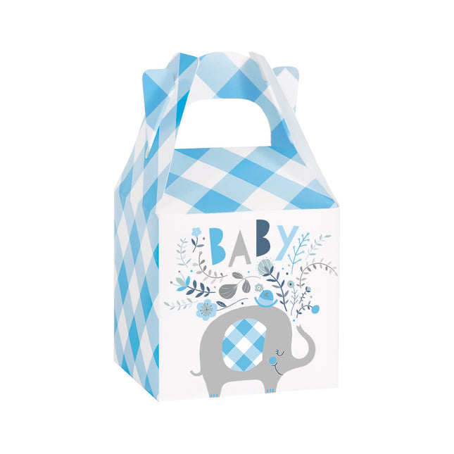 Baby Olifant Geschenkdoosjes Blauw 8st