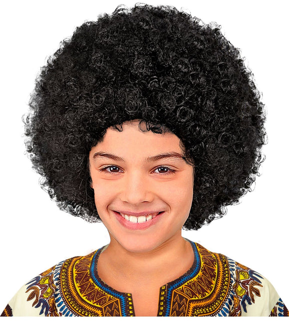 Zwarte Pruik Afro Kind