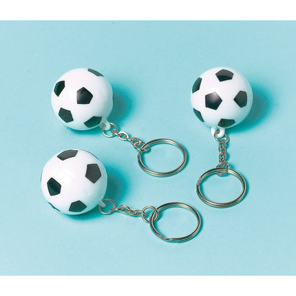 Voetbal Uitdeelcadeautjes Sleutelhangers 2,8cm 12st