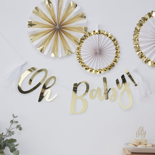 Gouden Letterslinger Oh Baby 1,5m