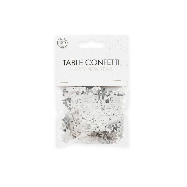 Zilveren Happy New Year Tafelconfetti 14g