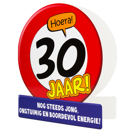 Verjaardagskaart 30 Jaar Verkeersbord 16,5cm