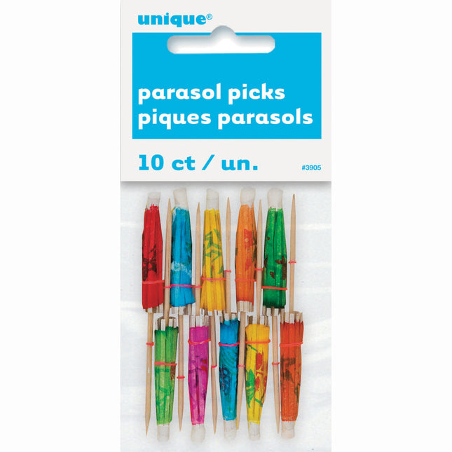 Cocktailprikkers Parasol 10,2cm 10st