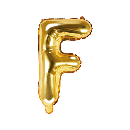 Folie Ballon Letter F Goud Leeg 35cm