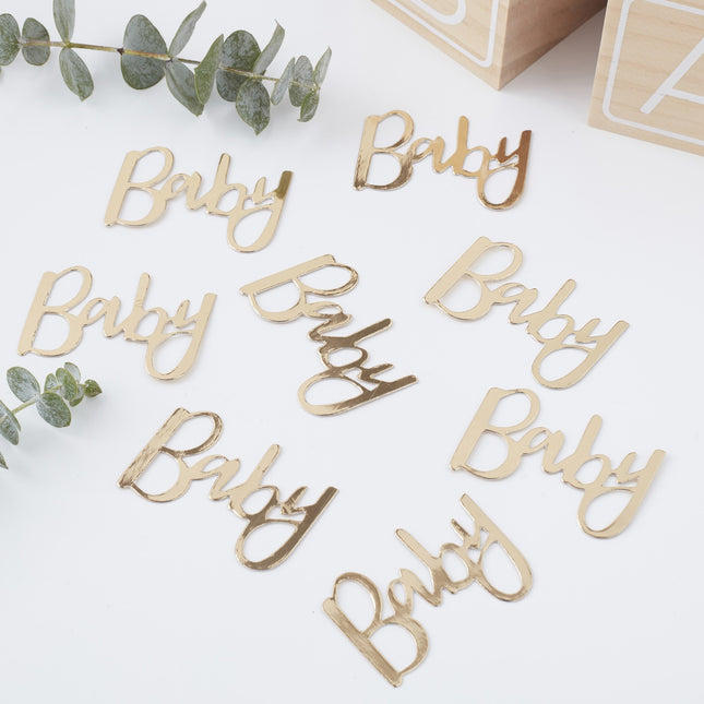 Gouden Tafelconfetti Baby 3,5cm