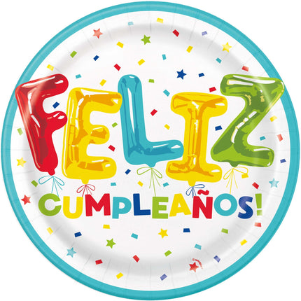 Borden Feliz Cumpleanos 23cm 8st