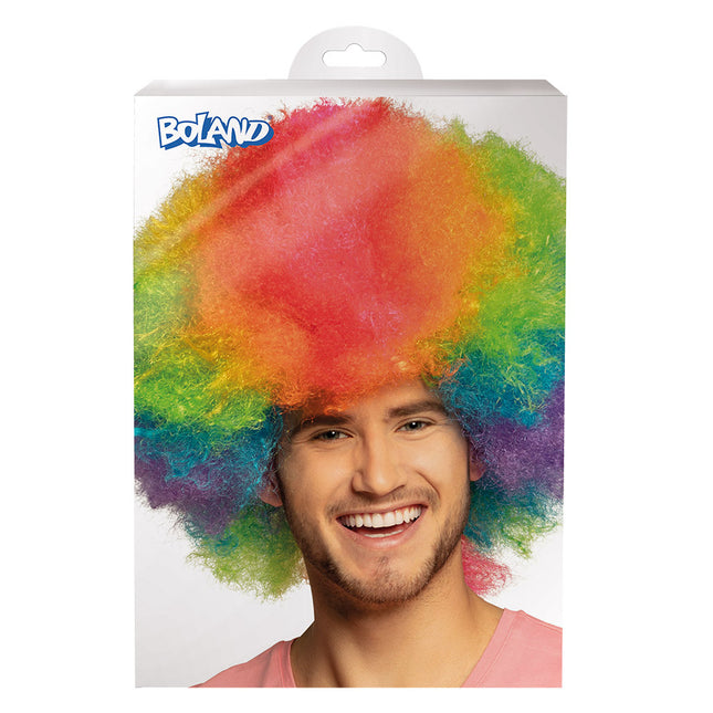 Gekleurde Pruik Afro Clown