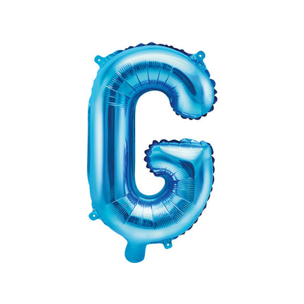 Folie Ballon Letter G Blauw Leeg 35cm