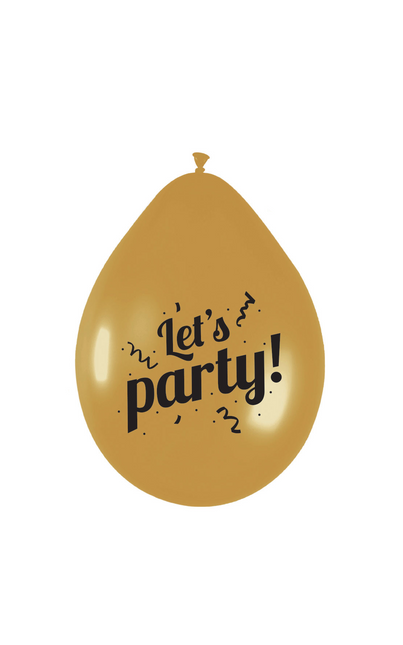 Ballonnen Let'S Party Goud 30cm 6st