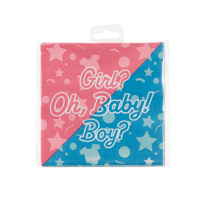 Gender Reveal Servetten Oh Baby! 33cm 16st