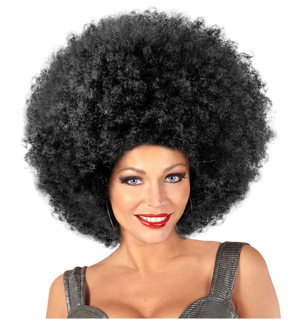 Zwarte Pruik Afro Maxi