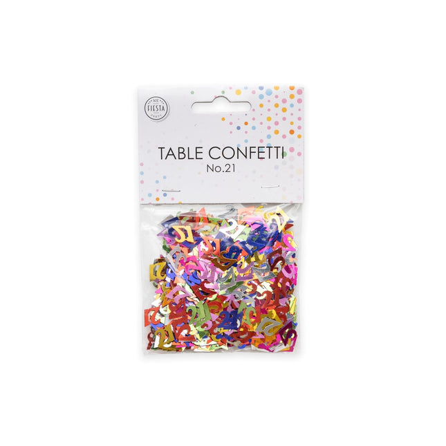 Tafelconfetti 21 Jaar Gekleurd