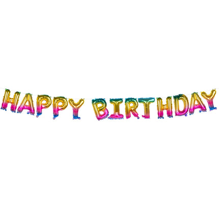 Regenboog Happy Birthday Letter Ballon Set 8m