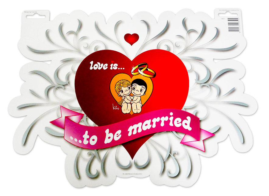 Deurbord Love Is To Be Married 45cm