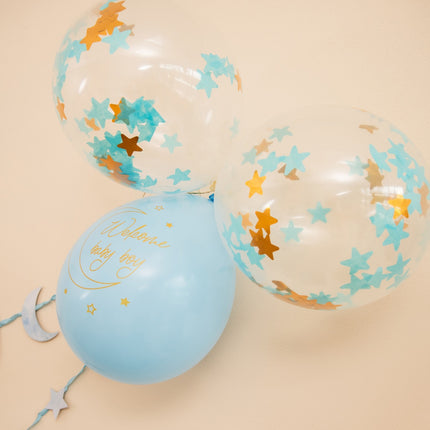 Geboorte Ballonnen Blauw Safari 30cm 6st