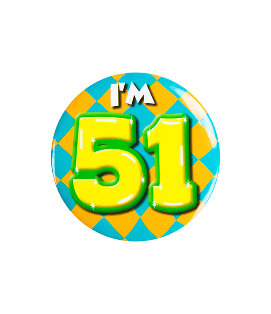 I'm 51 Button 51 Jaar 5,5cm