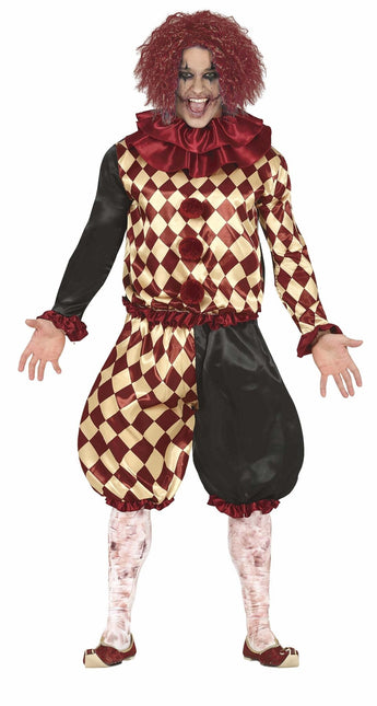 Horror Clown Halloween Kostuum Heren Rood