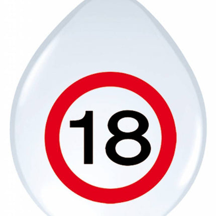 Ballonnen 18 Jaar Verkeersbord 30cm 8st