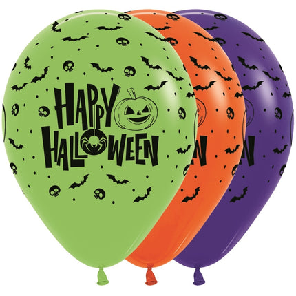 Ballonnen Happy Halloween Color Mix 30cm 25st